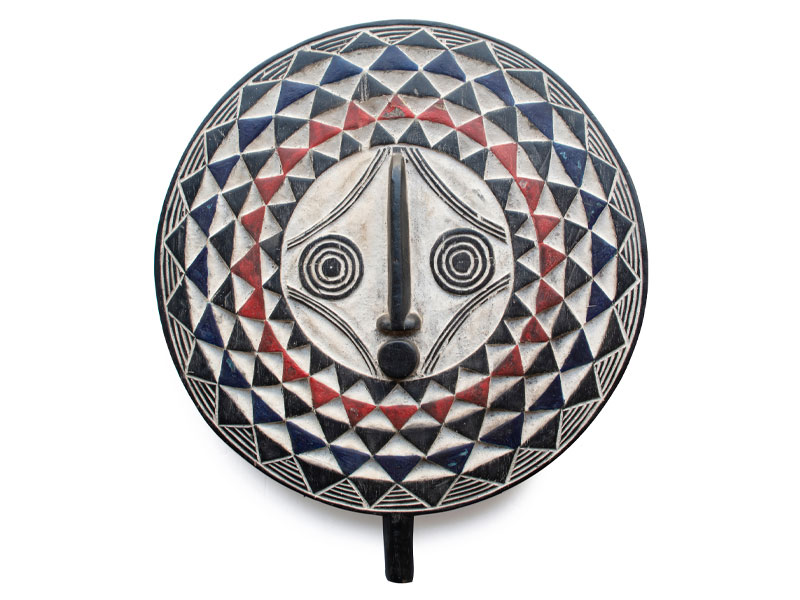 Carved Wood Shield - Bobo Mask - 55cm - A
